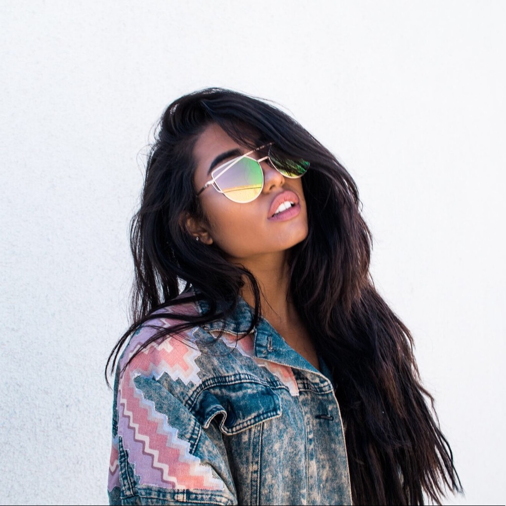 Pink Cat Eye Mirrored Street Fashion Sunglasses - Picture 6 of 8